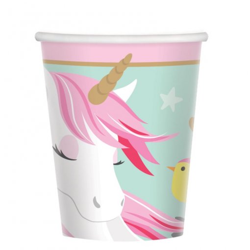 8 Copos EU 250ml Unicórnio Magical