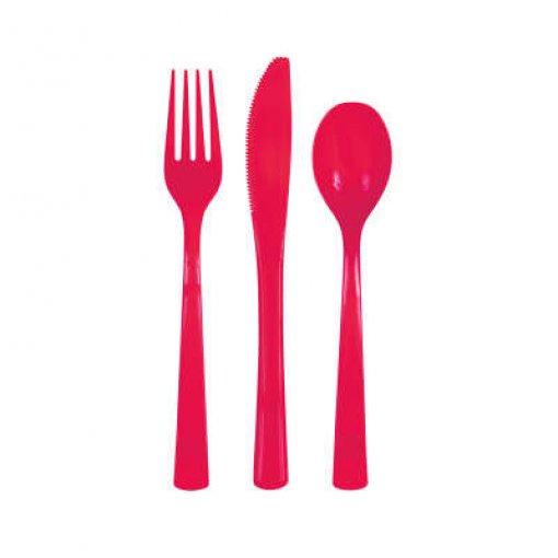 18 Sortido de Talheres Vermelho