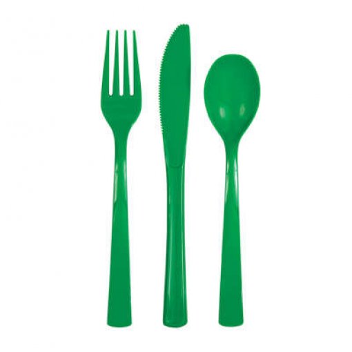 18 Sortido de Talheres Verde Escuro