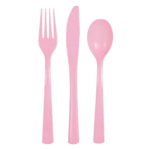 18 Sortido de Talheres Rosa Claro