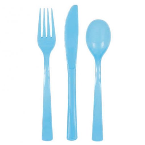 18 Sortido de Talheres Azul Claro