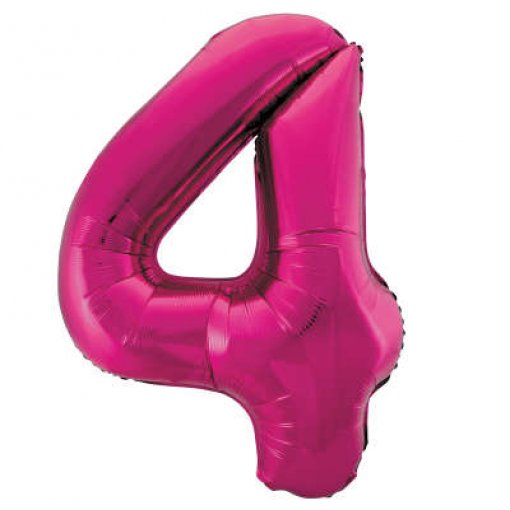 Balão Foil 86cm Rosa Número 4