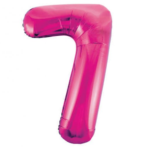 Balão Foil 86cm Rosa Número 7