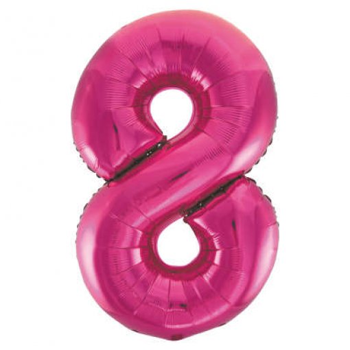 Balão Foil 86cm Rosa Número 8