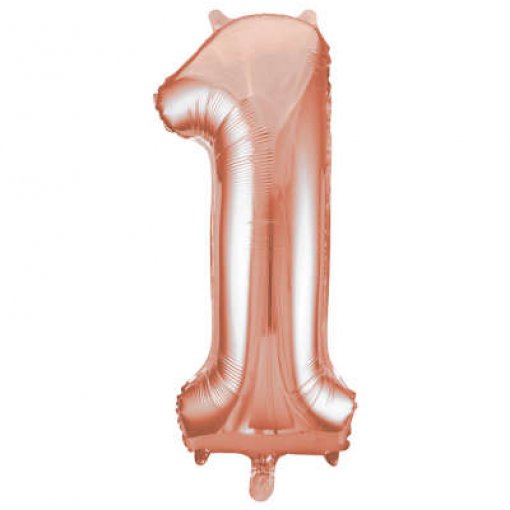 Balão Foil 86cm Rose Gold Número 1