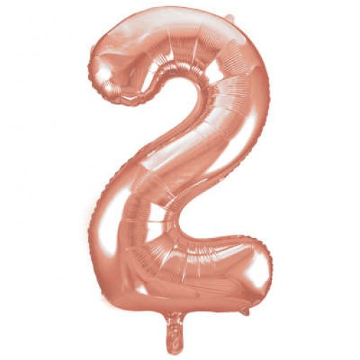 Balão Foil 86cm Rose Gold Número 2