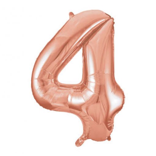 Balão Foil 86cm Rose Gold Número 4