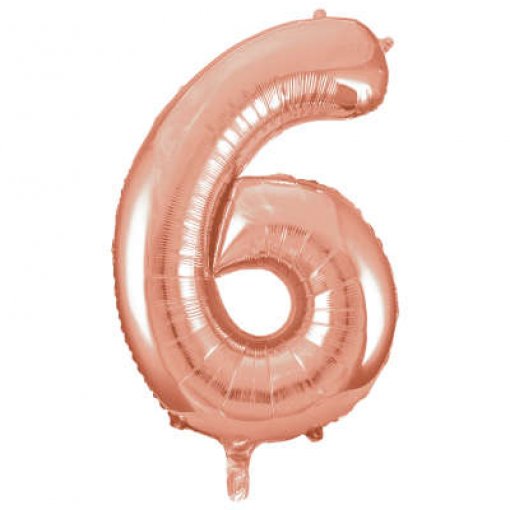 Balão Foil 86cm Rose Gold Número 6