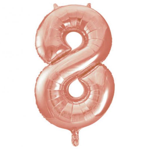 Balão Foil 86cm Rose Gold Número 8