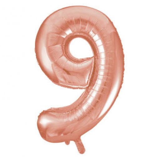 Balão Foil 86cm Rose Gold Número 9