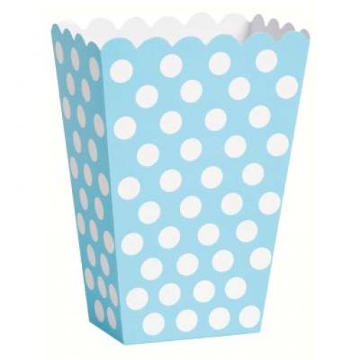 8 Caixas de Pipocas Bolas Azul Claro