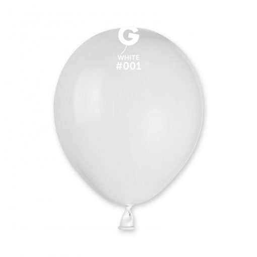 100 Balões latex 5'' (12cm) cor White #001