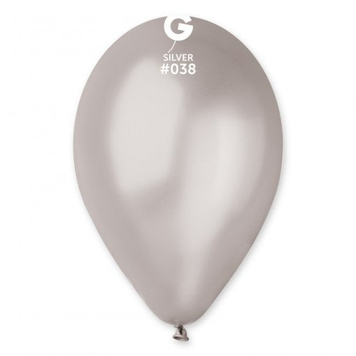 100 Balões latex Metalizado 12'' (30cm) cor Silver #038
