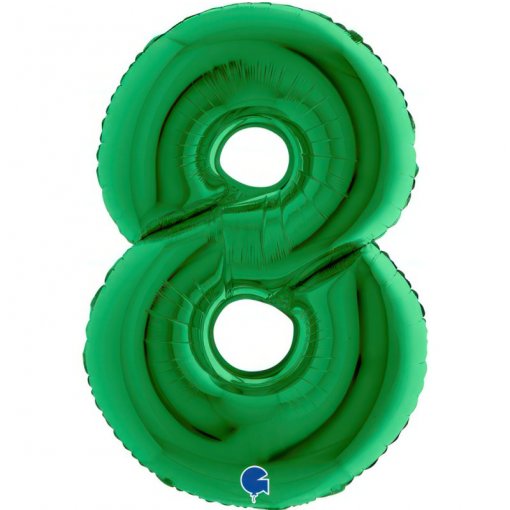 Balão Foil 102cm Verde Número 8