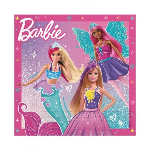 20 Guardanapos 33cm Barbie Fantasy