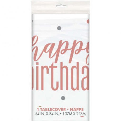 Toalha de mesa Rose Gold Birthday 1,37x2,74m