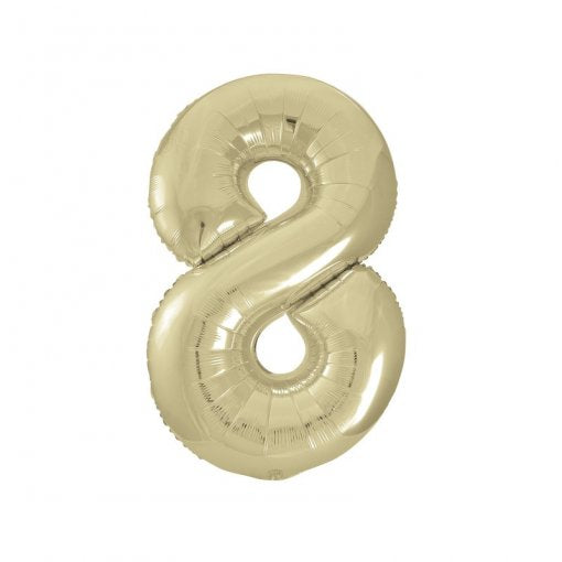 Balão Foil 86cm Dourado Número 8
