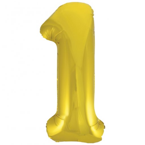 Balão Foil 86cm Dourado Clássico Número 1