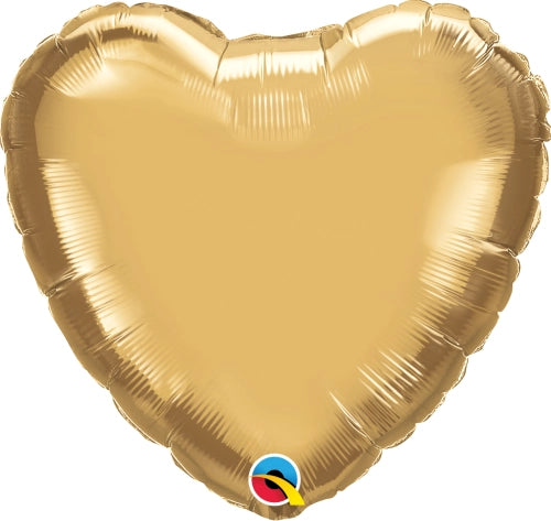 18" BALÃO FOIL CORAÇÃO CROMADO DOURADO