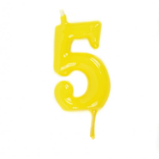 Vela Aniversário 6cm Amarelo nº5