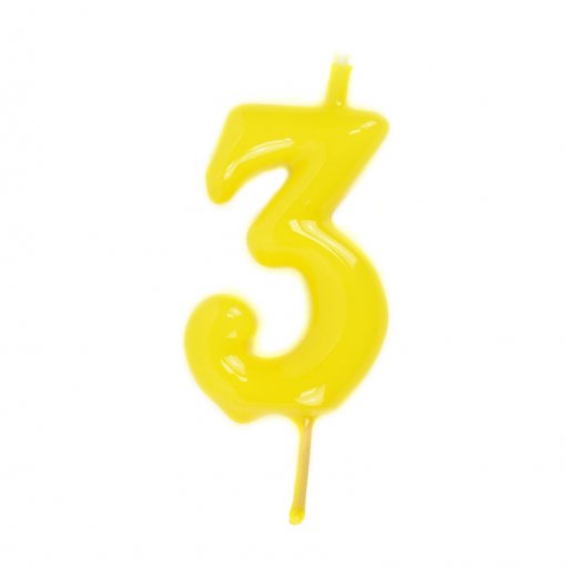 Vela Aniversário 6cm Amarelo nº3