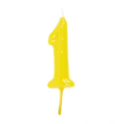 Vela Aniversário 6cm Amarelo nº1
