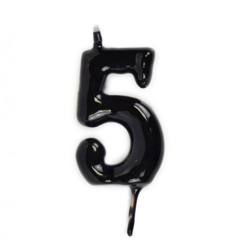Vela Aniversário 6cm Preto nº5
