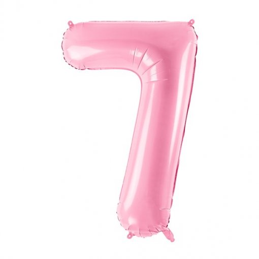 Balão Foil 86cm Rosa Claro Número 7