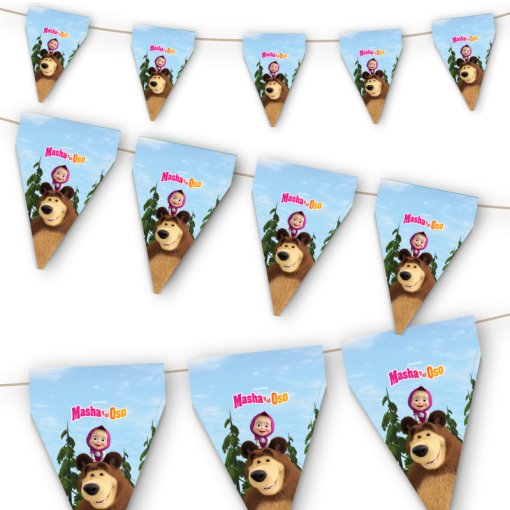 Bandeiras Triângulo 9m Masha e o Urso