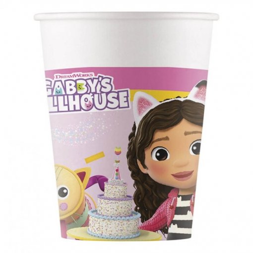 8 Copos 200ml Gabby's Dollhouse