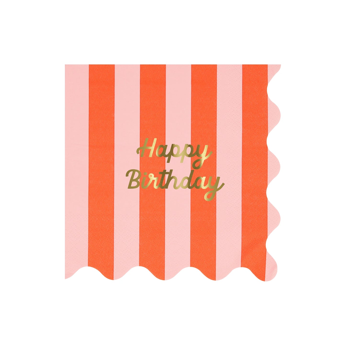 16x Guardanapos Grandes Happy Birthday riscas