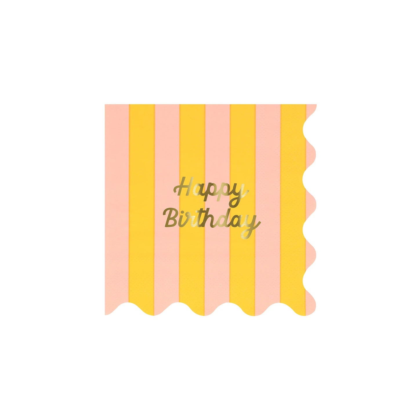 16x Guardanapos pequenos Happy Birthday, riscas