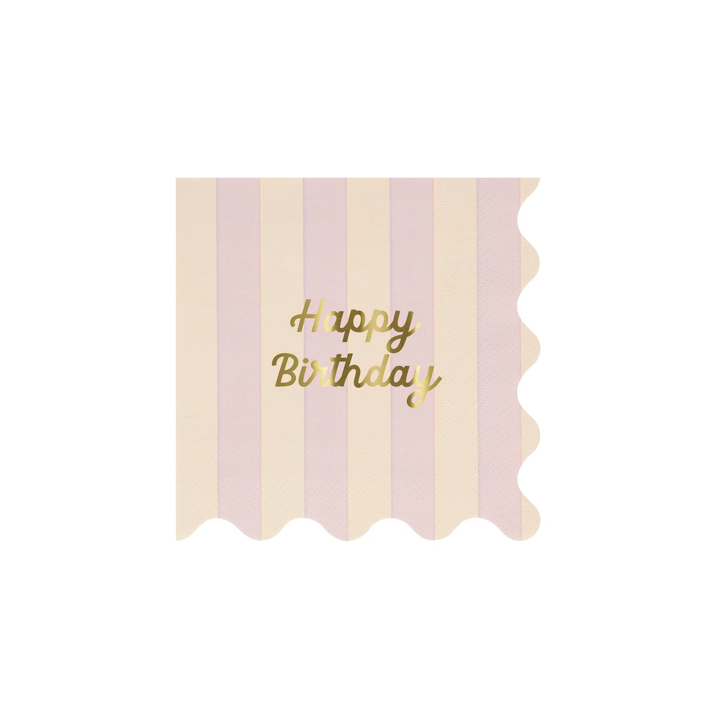 16x Guardanapos pequenos Happy Birthday, riscas