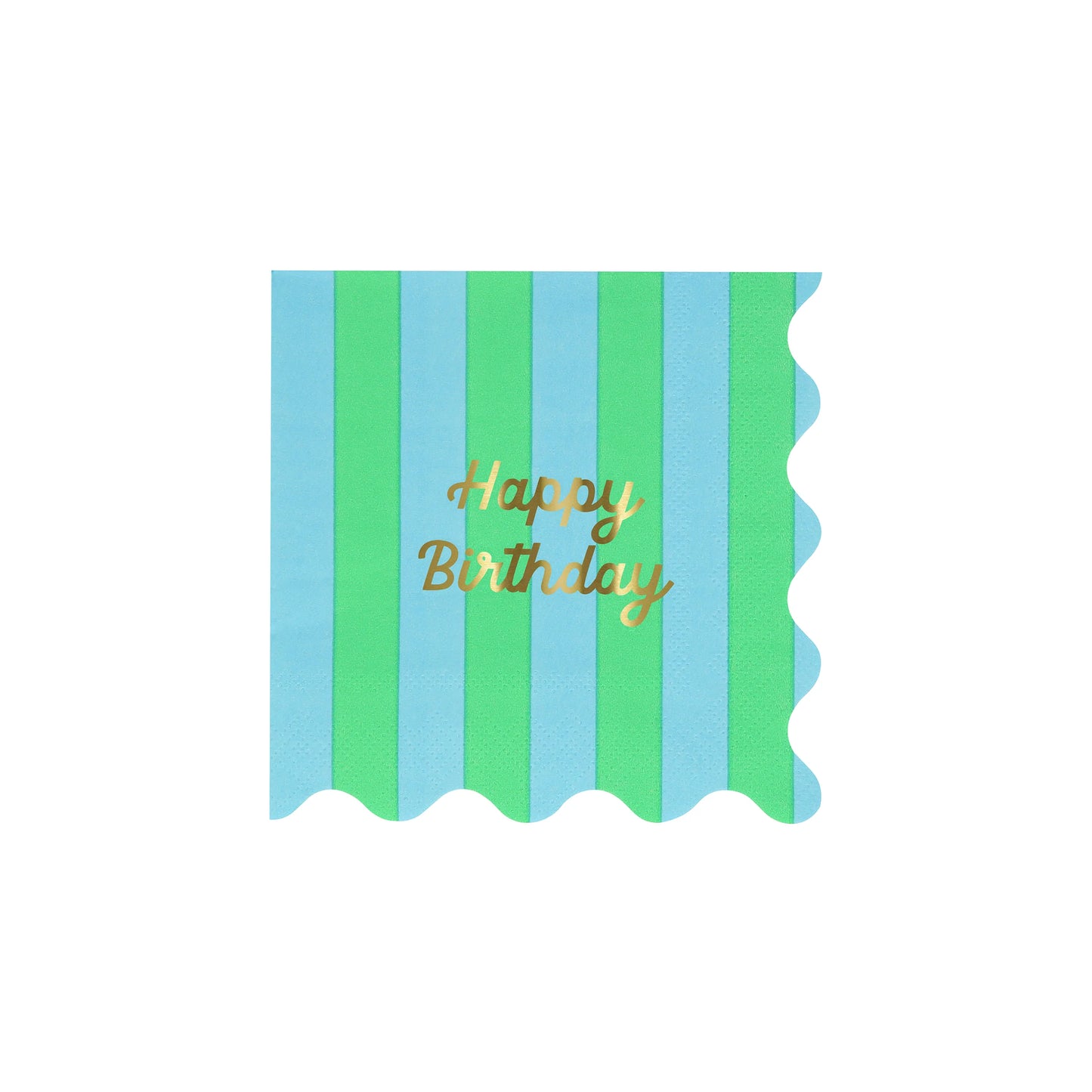 16x Guardanapos pequenos Happy Birthday, riscas