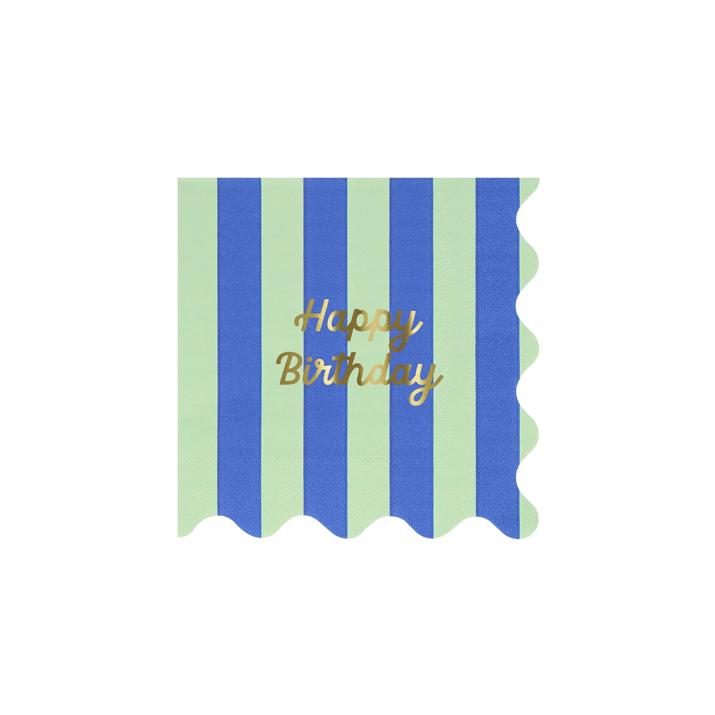 16x Guardanapos pequenos Happy Birthday, riscas