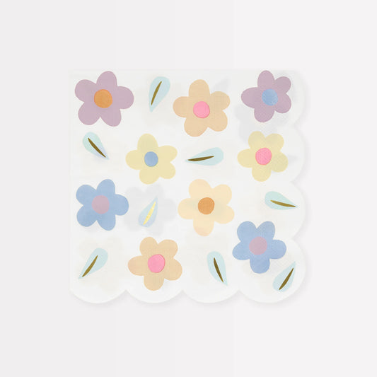 16 Guardanapos grandes Happy Flowers
