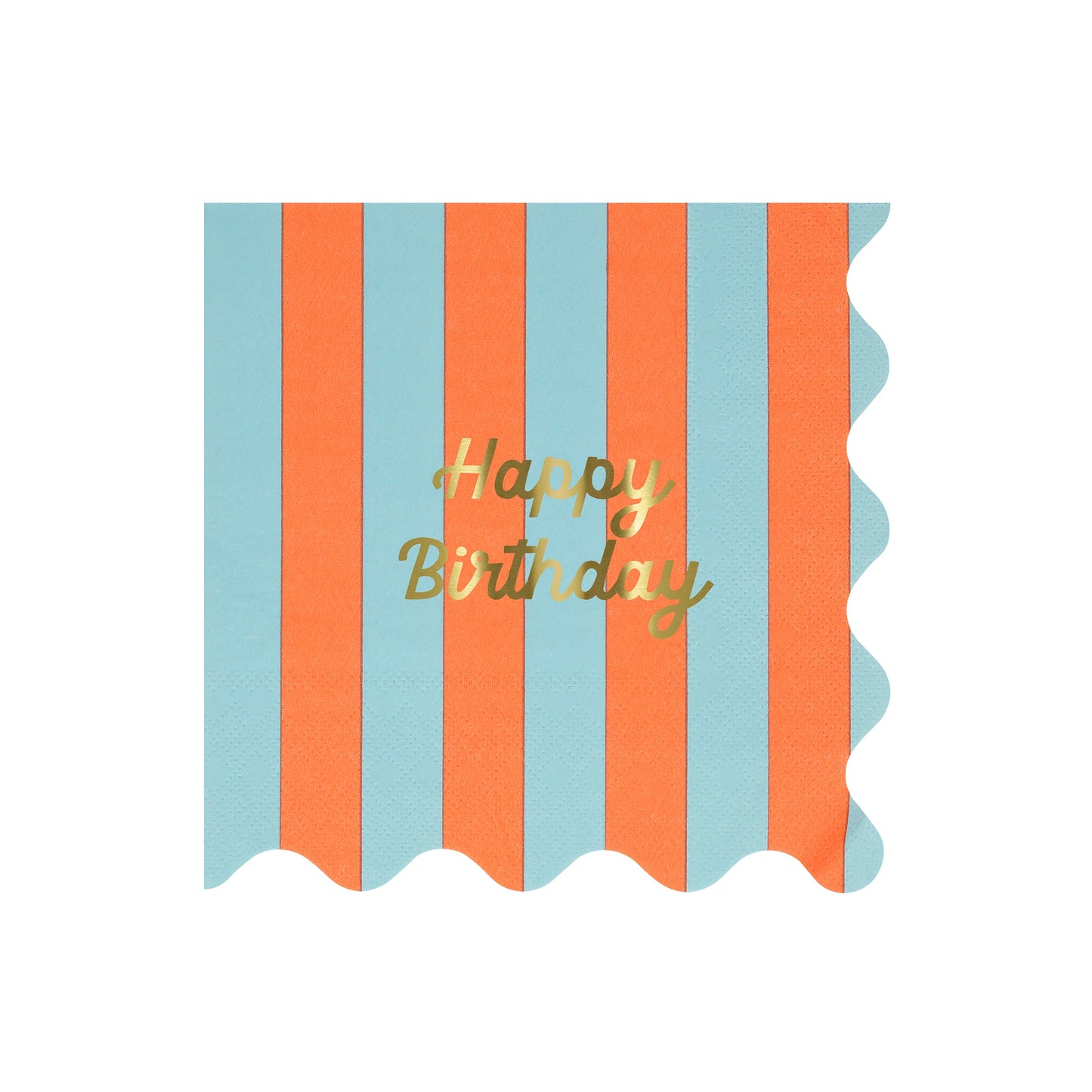 16x Guardanapos Grandes Happy Birthday riscas
