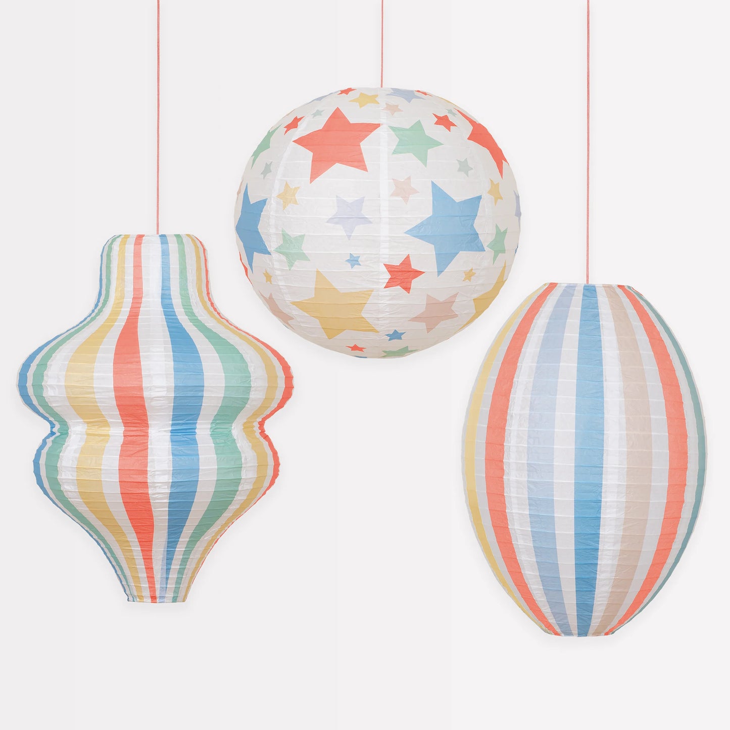Lanterna com estrelas e riscas (x 3)