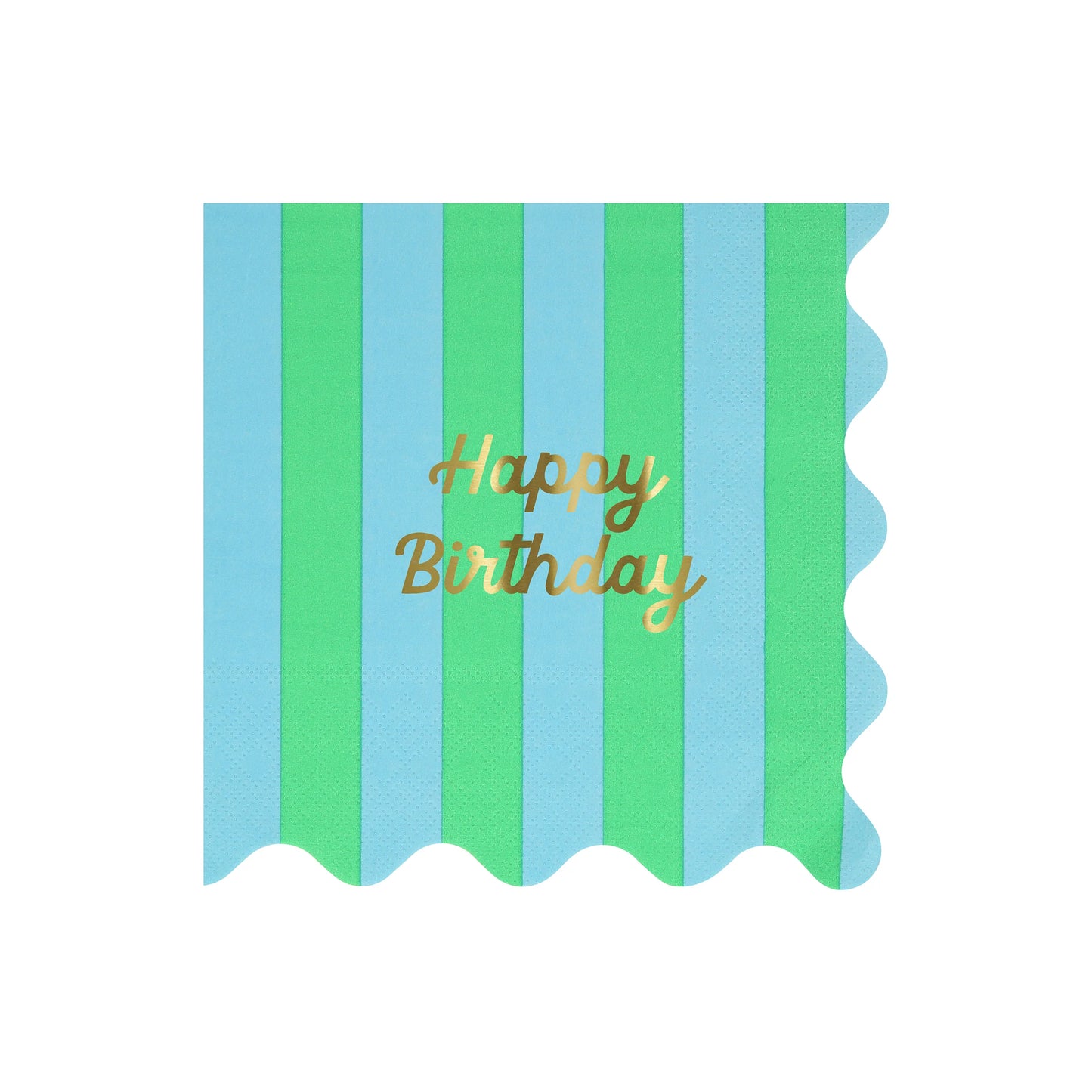 16x Guardanapos Grandes Happy Birthday riscas