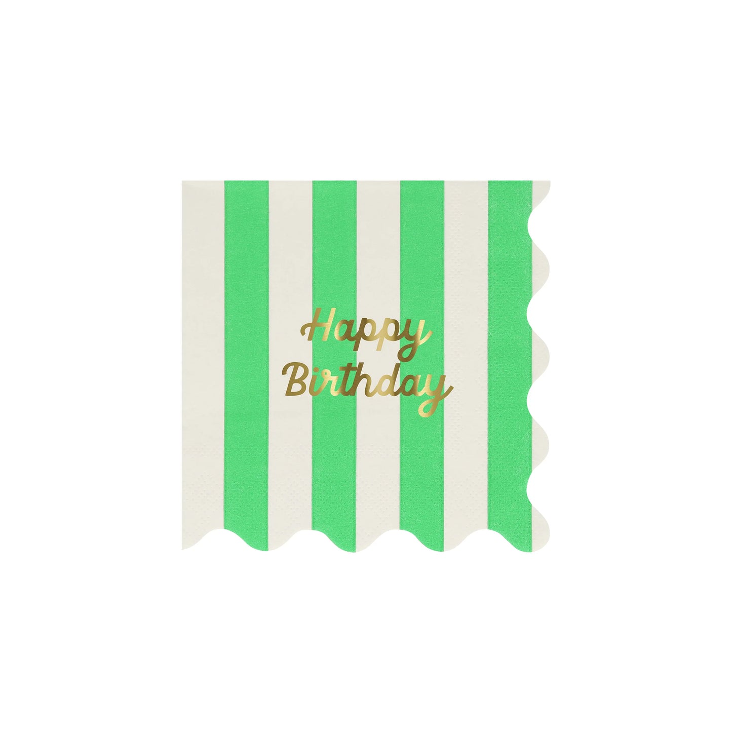 16x Guardanapos pequenos Happy Birthday, riscas