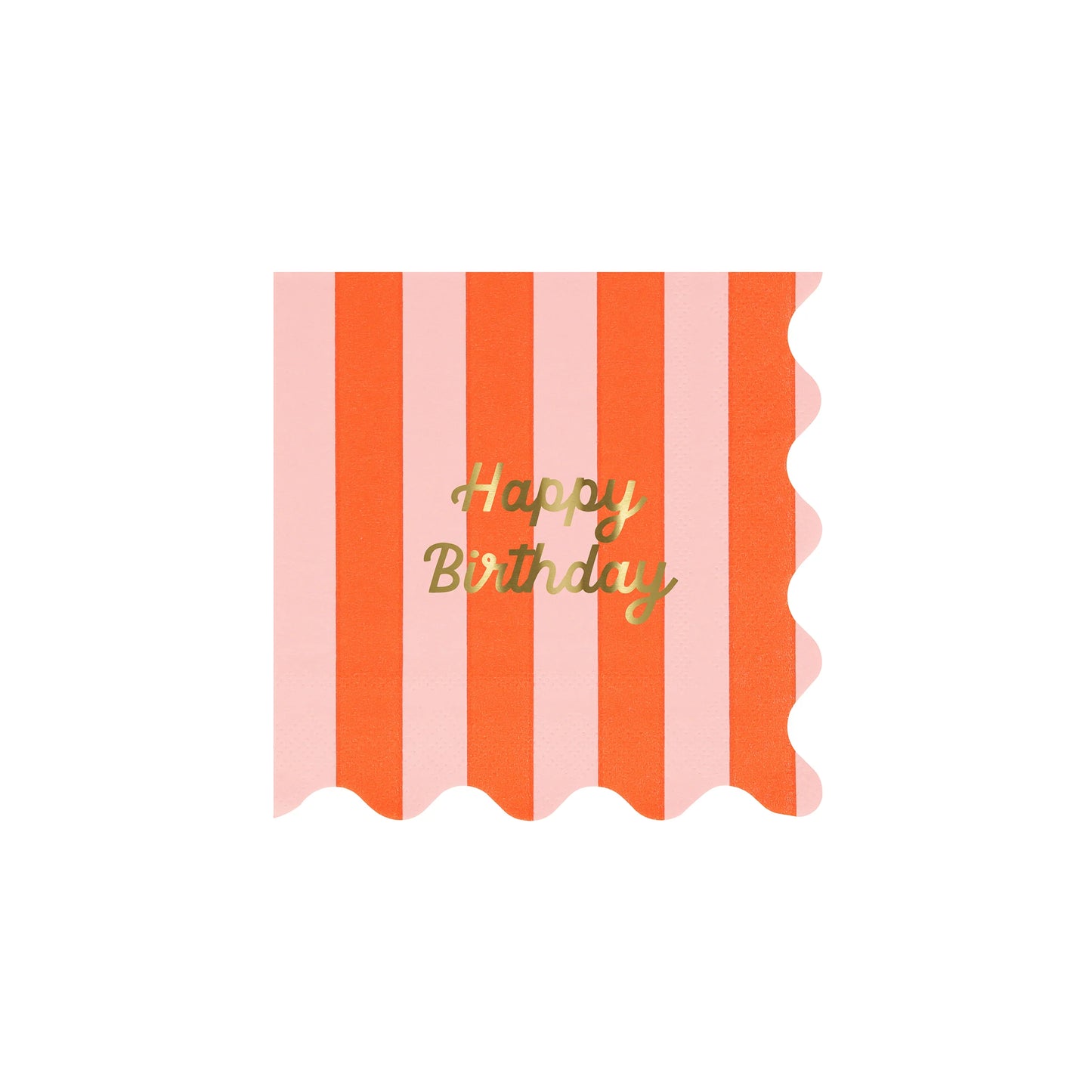 16x Guardanapos pequenos Happy Birthday, riscas