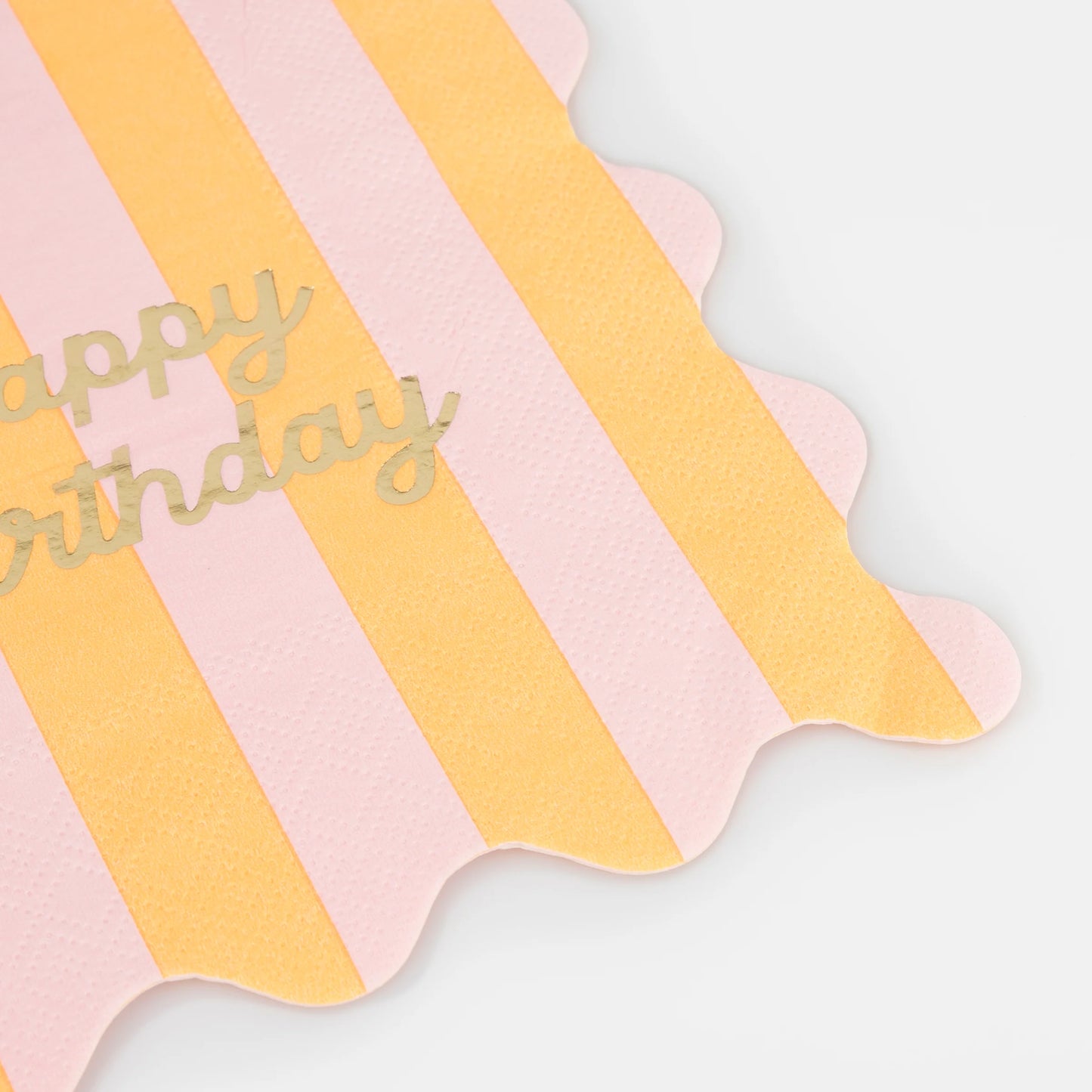 16x Guardanapos pequenos Happy Birthday, riscas