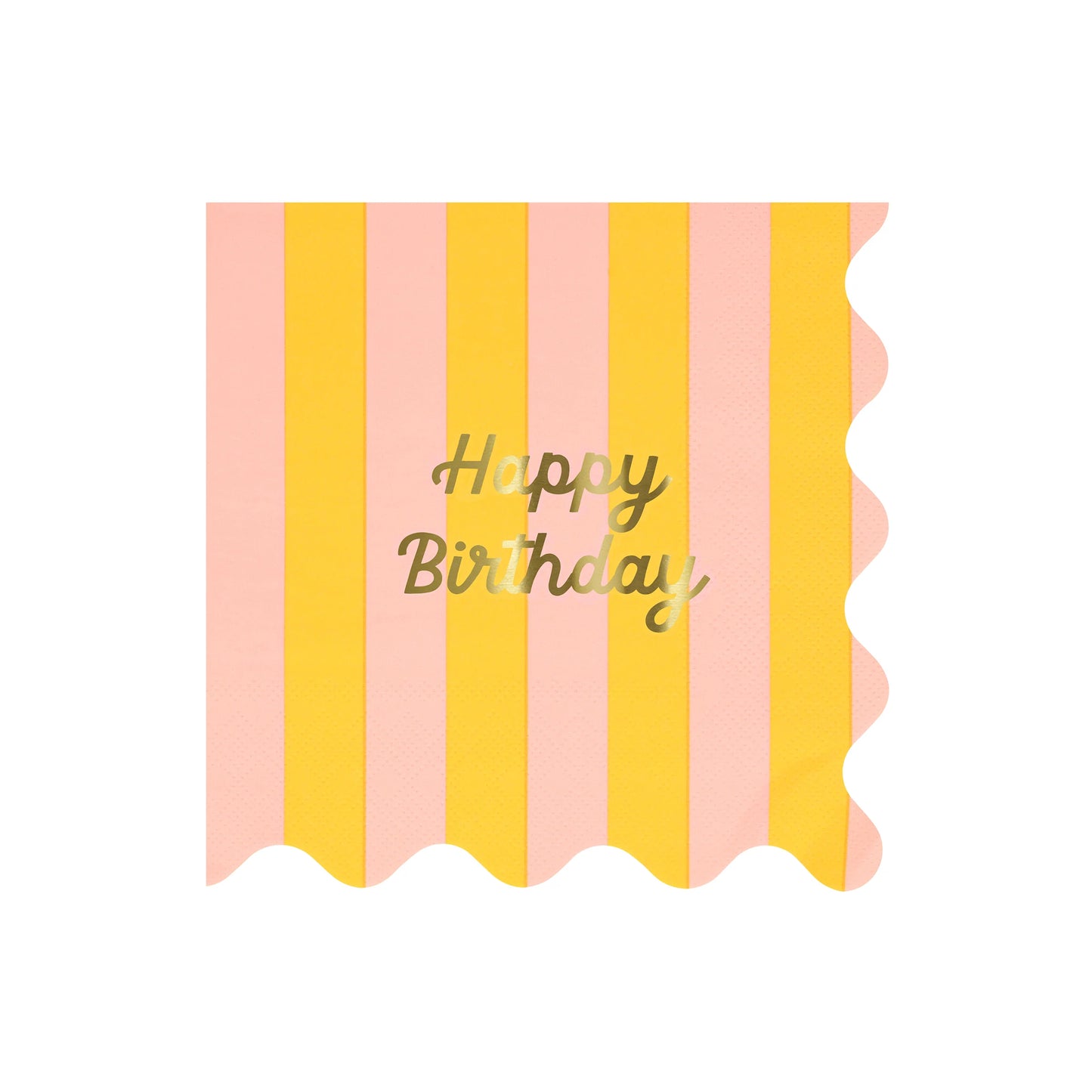 16x Guardanapos Grandes Happy Birthday riscas
