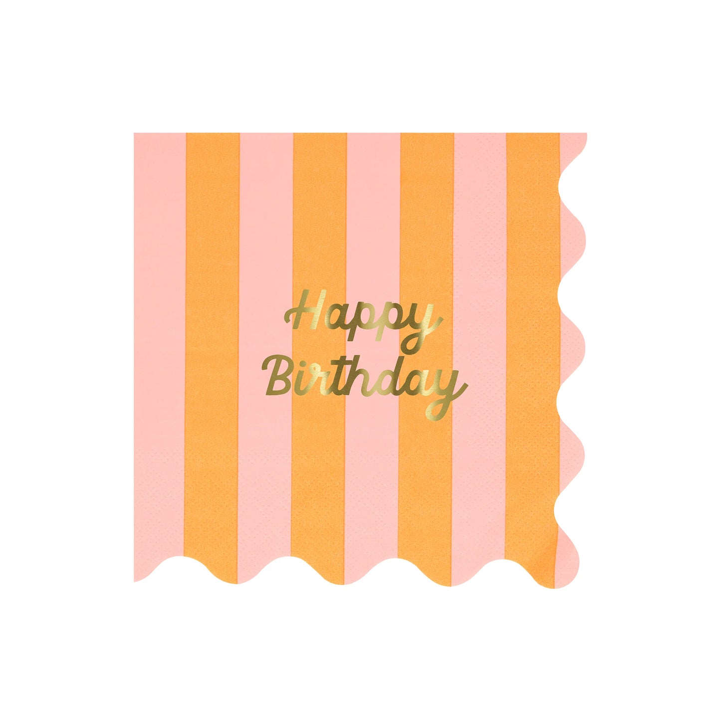 16x Guardanapos Grandes Happy Birthday riscas