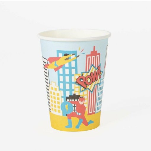 8 Copos 250ml Super-heróis