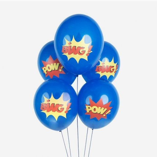 5 Balões Látex 30cm Super-heróis