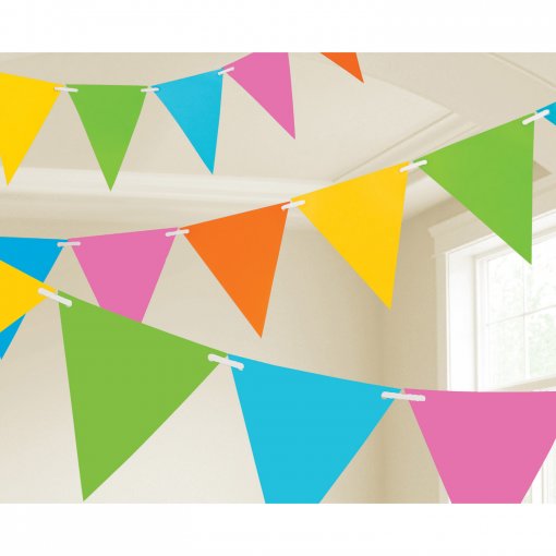 Bandeira Triangular Papel 4,5m Pastel