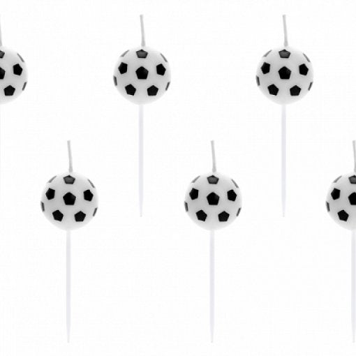 6 Velas de Aniversário Bola de Futebol