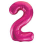 Balão Foil 86cm Rosa Número 2