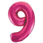 Balão Foil 86cm Rosa Número 9